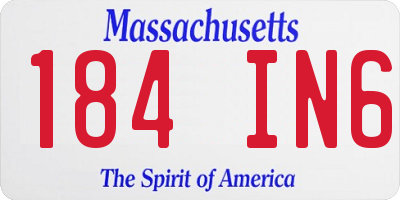 MA license plate 184IN6