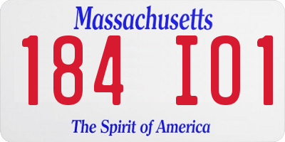 MA license plate 184IO1