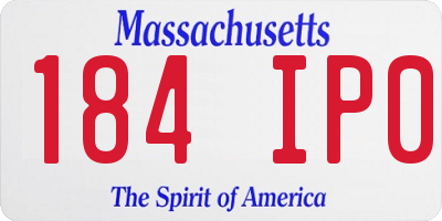 MA license plate 184IP0