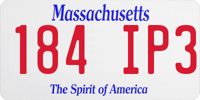 MA license plate 184IP3