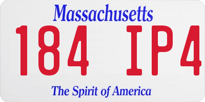 MA license plate 184IP4
