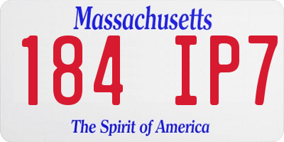 MA license plate 184IP7
