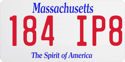 MA license plate 184IP8