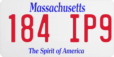 MA license plate 184IP9