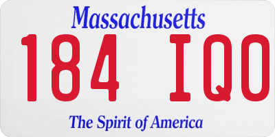 MA license plate 184IQ0