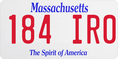 MA license plate 184IR0