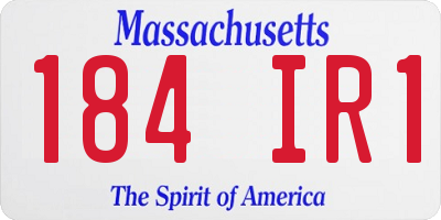 MA license plate 184IR1