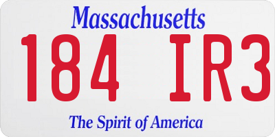 MA license plate 184IR3
