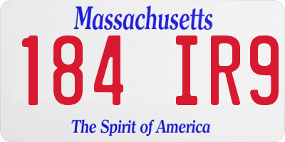 MA license plate 184IR9