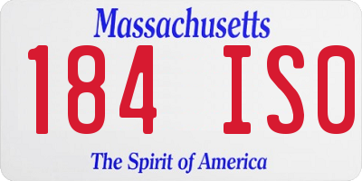 MA license plate 184IS0