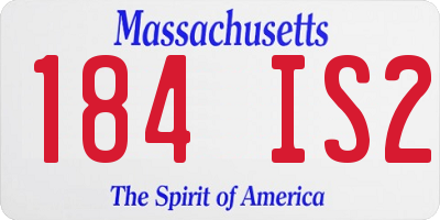 MA license plate 184IS2