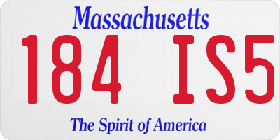MA license plate 184IS5