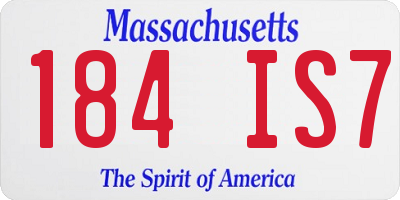 MA license plate 184IS7