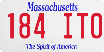 MA license plate 184IT0