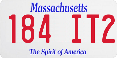 MA license plate 184IT2