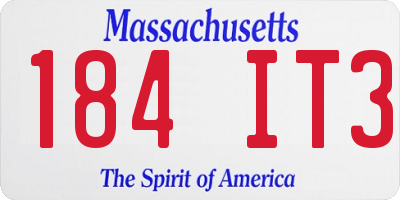 MA license plate 184IT3