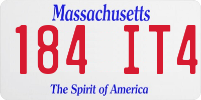 MA license plate 184IT4