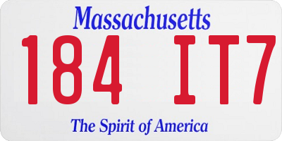 MA license plate 184IT7