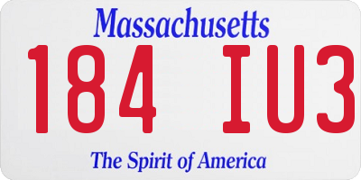 MA license plate 184IU3