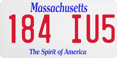 MA license plate 184IU5