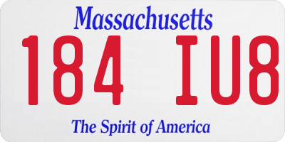 MA license plate 184IU8