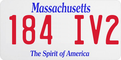 MA license plate 184IV2