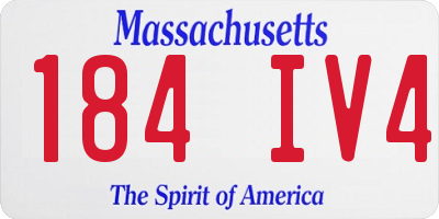 MA license plate 184IV4