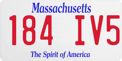 MA license plate 184IV5