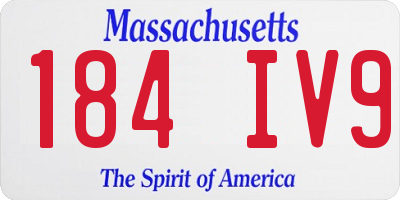 MA license plate 184IV9