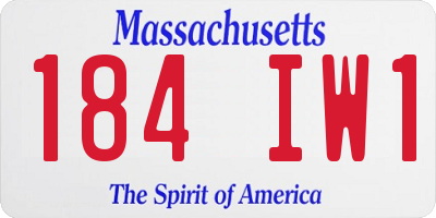 MA license plate 184IW1