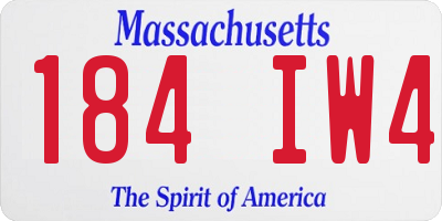 MA license plate 184IW4