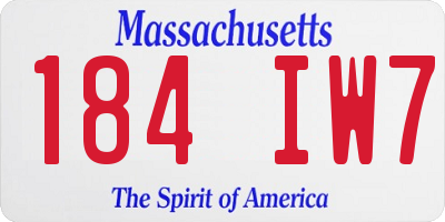 MA license plate 184IW7