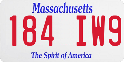 MA license plate 184IW9