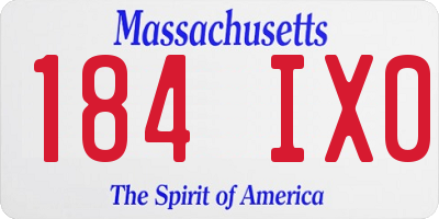 MA license plate 184IX0