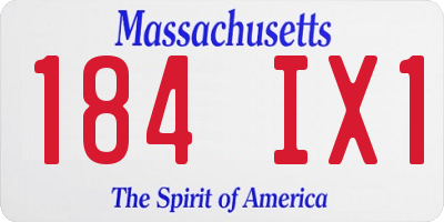 MA license plate 184IX1