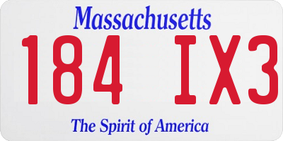 MA license plate 184IX3