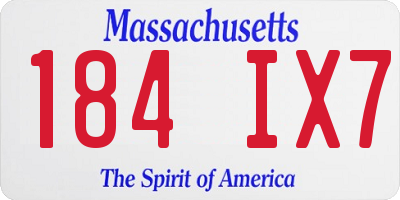 MA license plate 184IX7