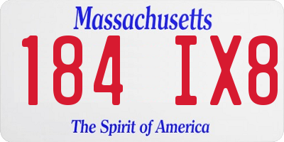 MA license plate 184IX8