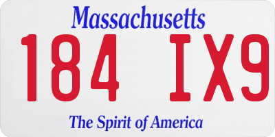 MA license plate 184IX9