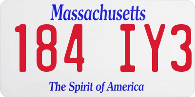 MA license plate 184IY3