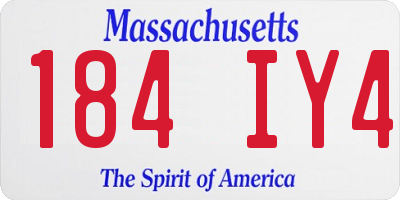 MA license plate 184IY4