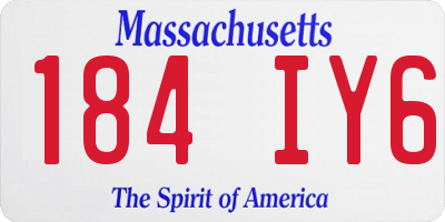 MA license plate 184IY6