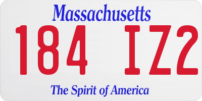 MA license plate 184IZ2