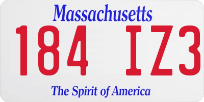 MA license plate 184IZ3