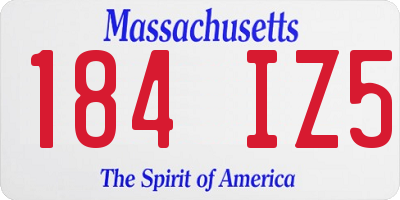 MA license plate 184IZ5