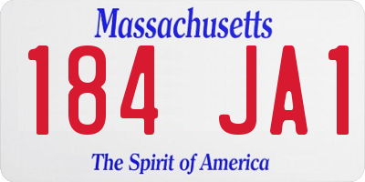 MA license plate 184JA1
