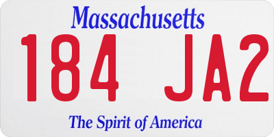 MA license plate 184JA2