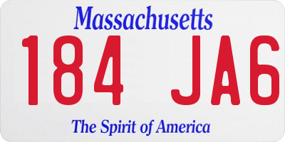 MA license plate 184JA6
