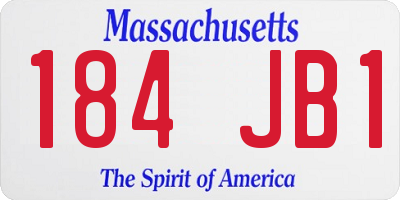 MA license plate 184JB1