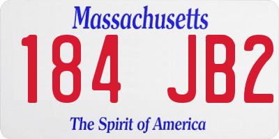 MA license plate 184JB2